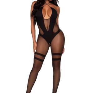 Tuta Sexy Keyhole Twist Nero